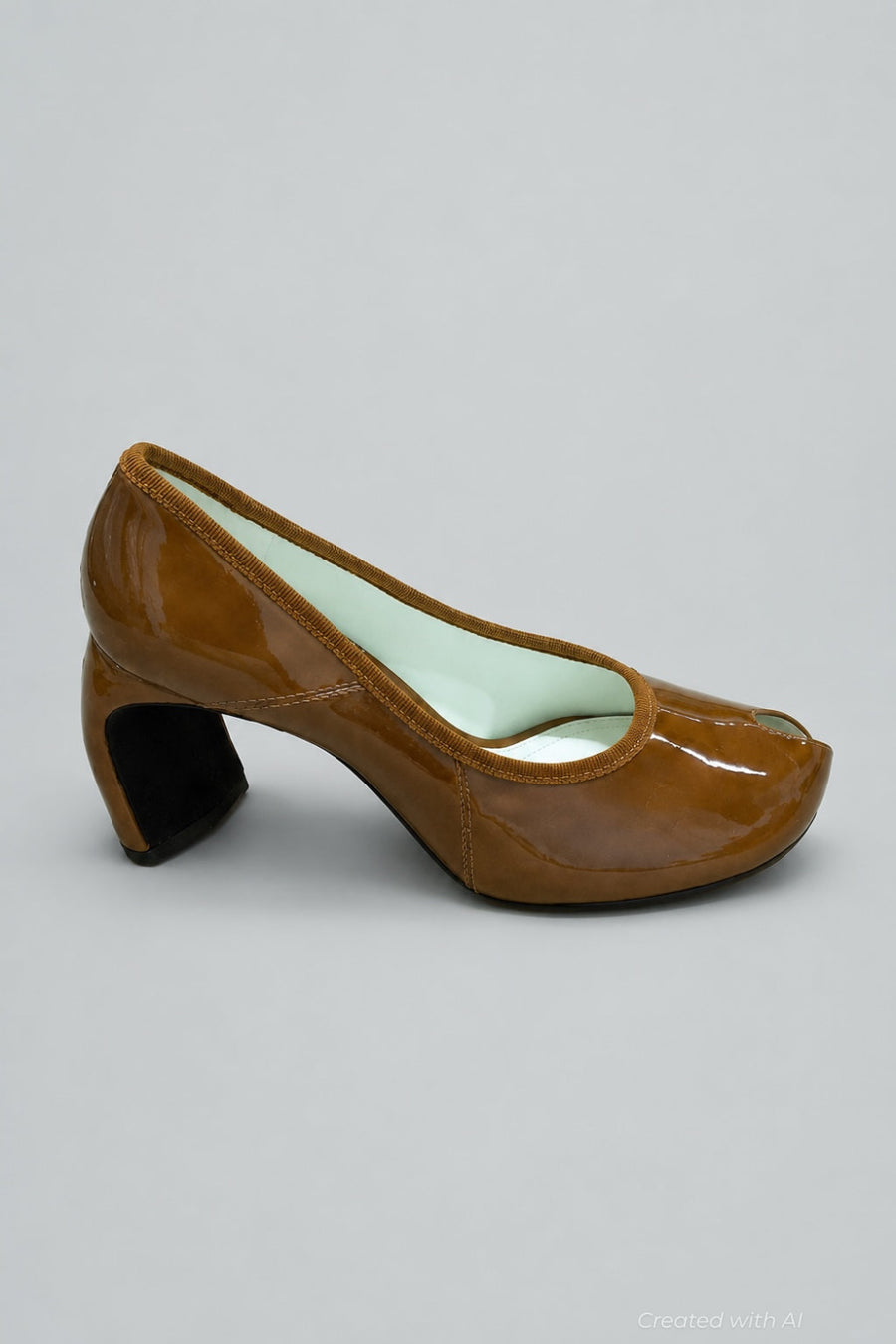 Women’s Peep Toe Pumps - Caramel - 8 - Sandal