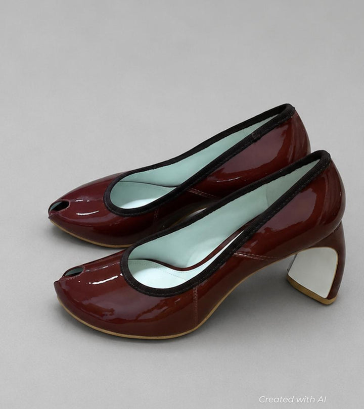 Women’s Peep Toe Pumps - Russet Brown - 8.5 - Heels