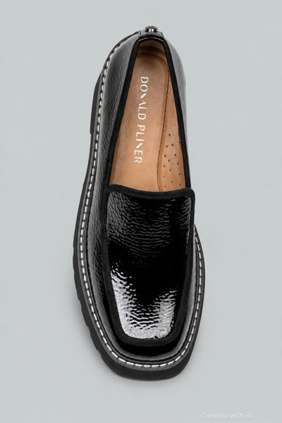 Women’s Peggi Leather Wedge Loafers - Black - Loafers