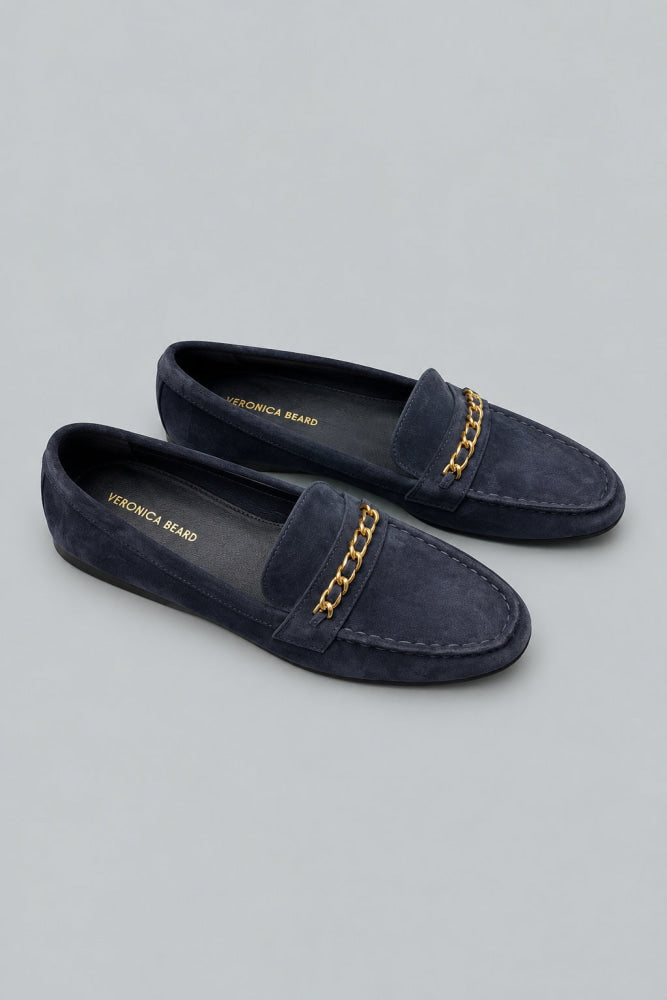 Women’s Penny Chain Loafer Flats - Navy - 7.5 - Loafers