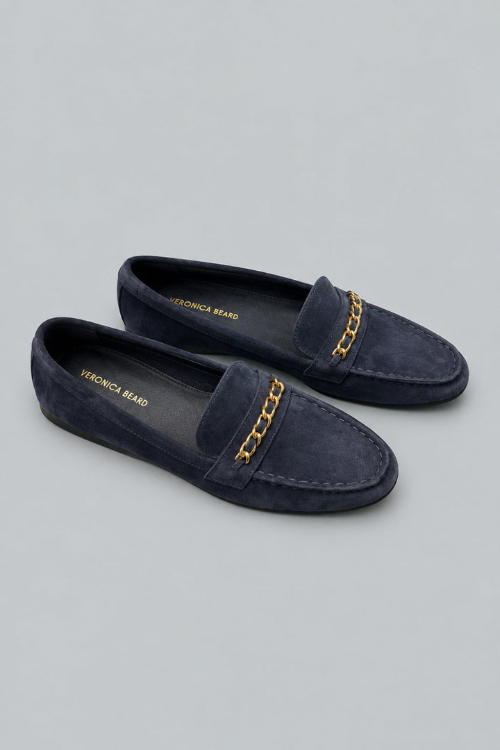 Women’s Penny Chain Loafer Flats - Navy - 7.5 - Loafers