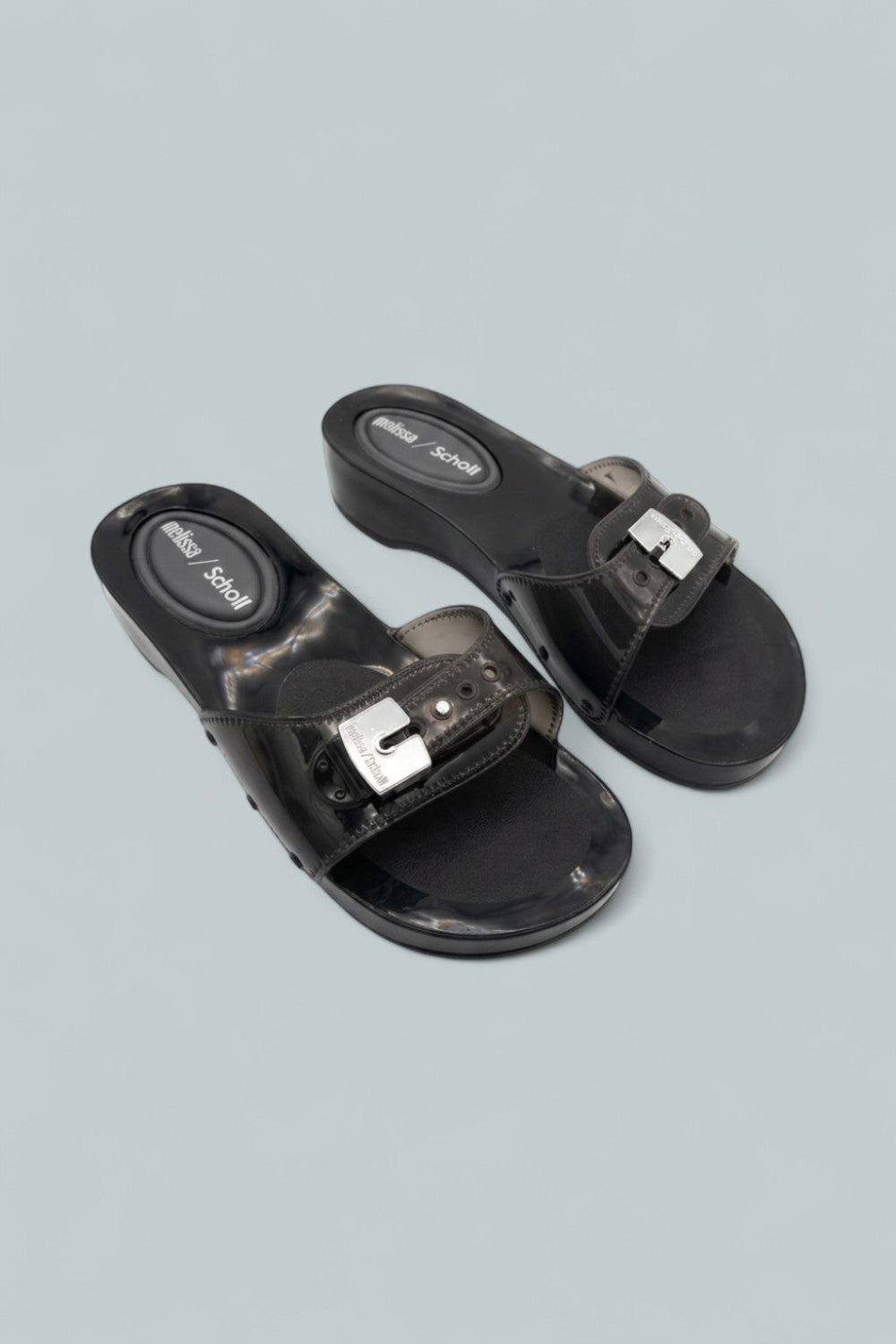 Women’s Pescura Heel + Scholl Slides - Clear Blac - 7 - Heels