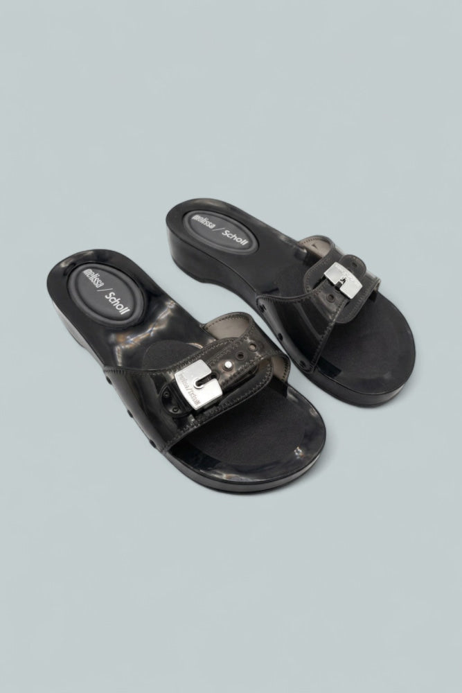 Women’s Pescura Heel + Scholl Slides - Clear Blac - 7 - Heels
