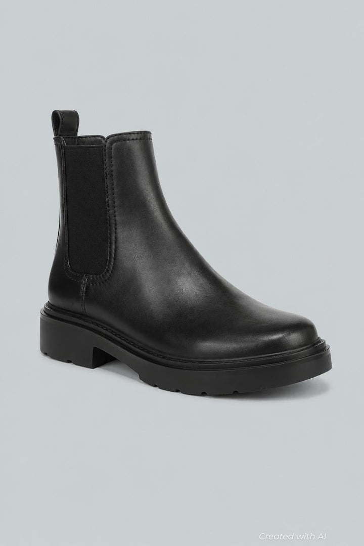 Women’s Pinecrest Block Heel Ankle Boots - Black Leather - 10 - Boots