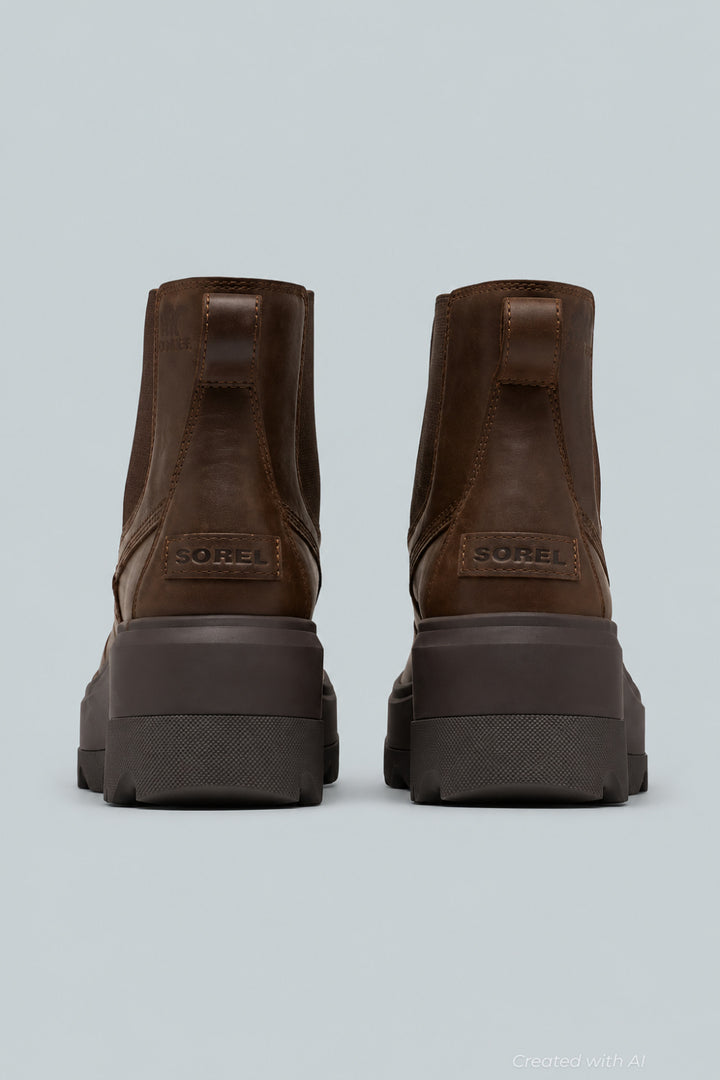 Women’s Platform Chelsea Boots - Tobacco/Blackened Brown - Boots