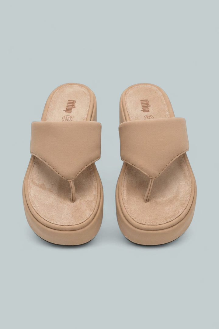 Women’s Platform Wedge Thong Sandals - Classic Beige - 6 - Sandals