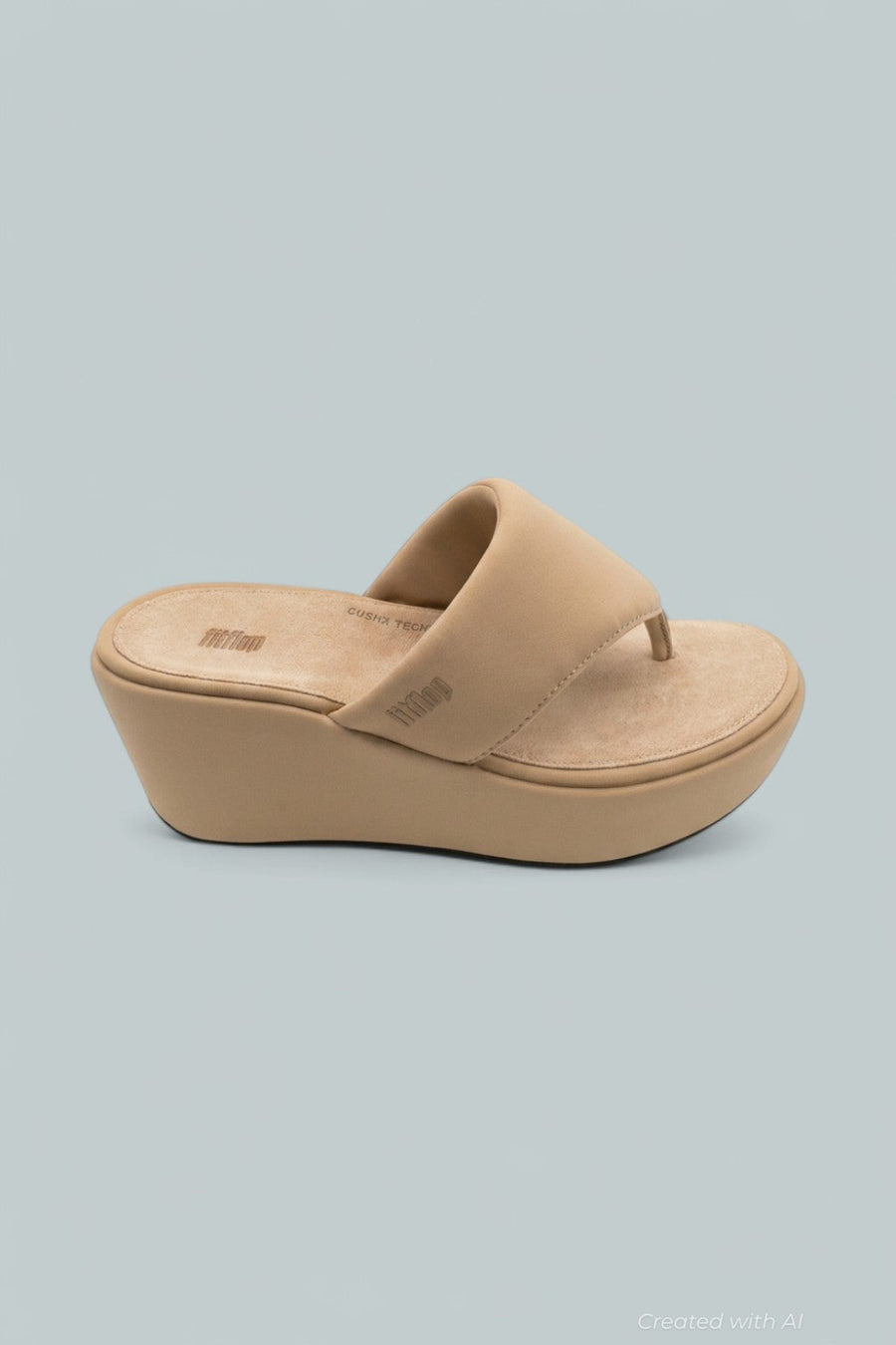 Women’s Platform Wedge Thong Sandals - Classic Beige - 6 - Sandals