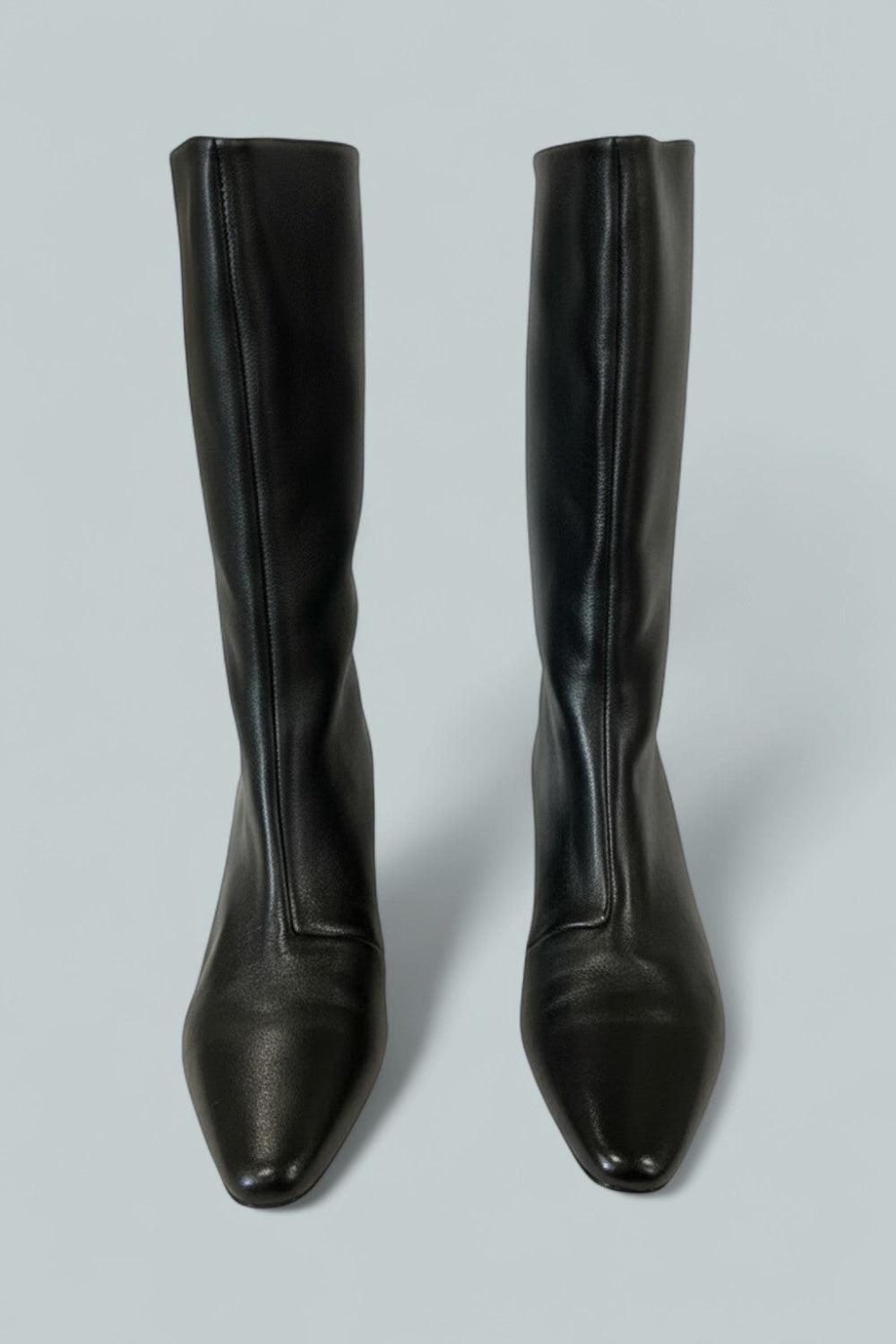 Women’s Pointed Mid Shaft Boots - Black - 7.5 - Boots