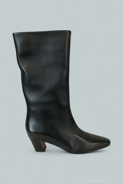 Women’s Pointed Mid Shaft Boots - Black - 7.5 - Boots