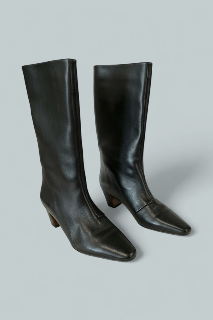 Women’s Pointed Mid Shaft Boots - Black - 7.5 - Boots