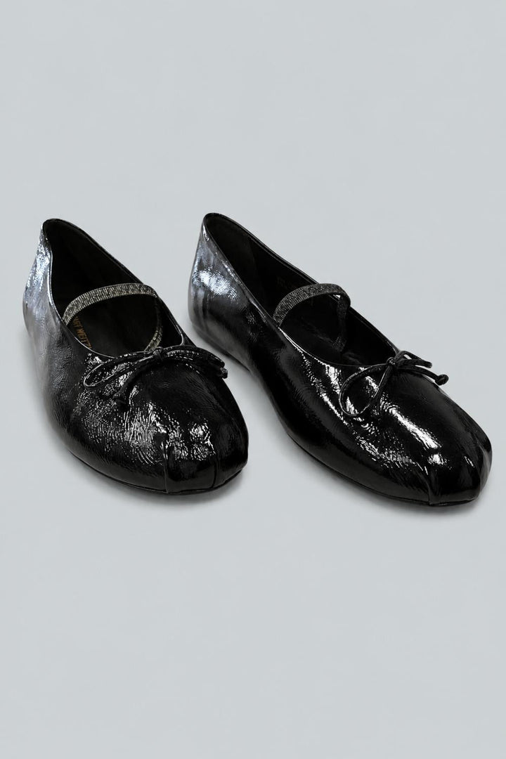 Women’s Prima Bow Ballet Flats - Black - 7.5 - Flats