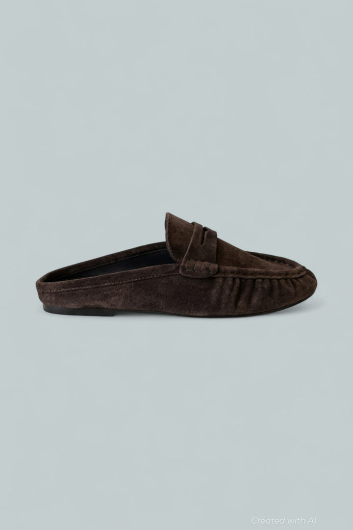 Women’s Rafe Slip-On Flats - Chocolate Brown Suede - 11 - Mules