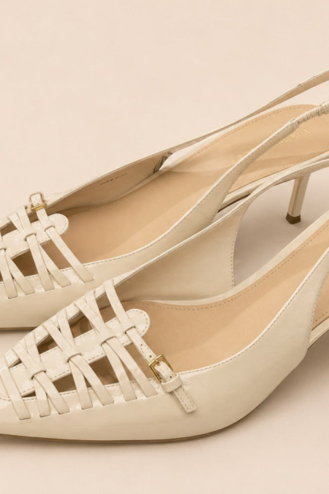 Women’s Rashida Slingback Pumps - Ecru - 12 - Slingback