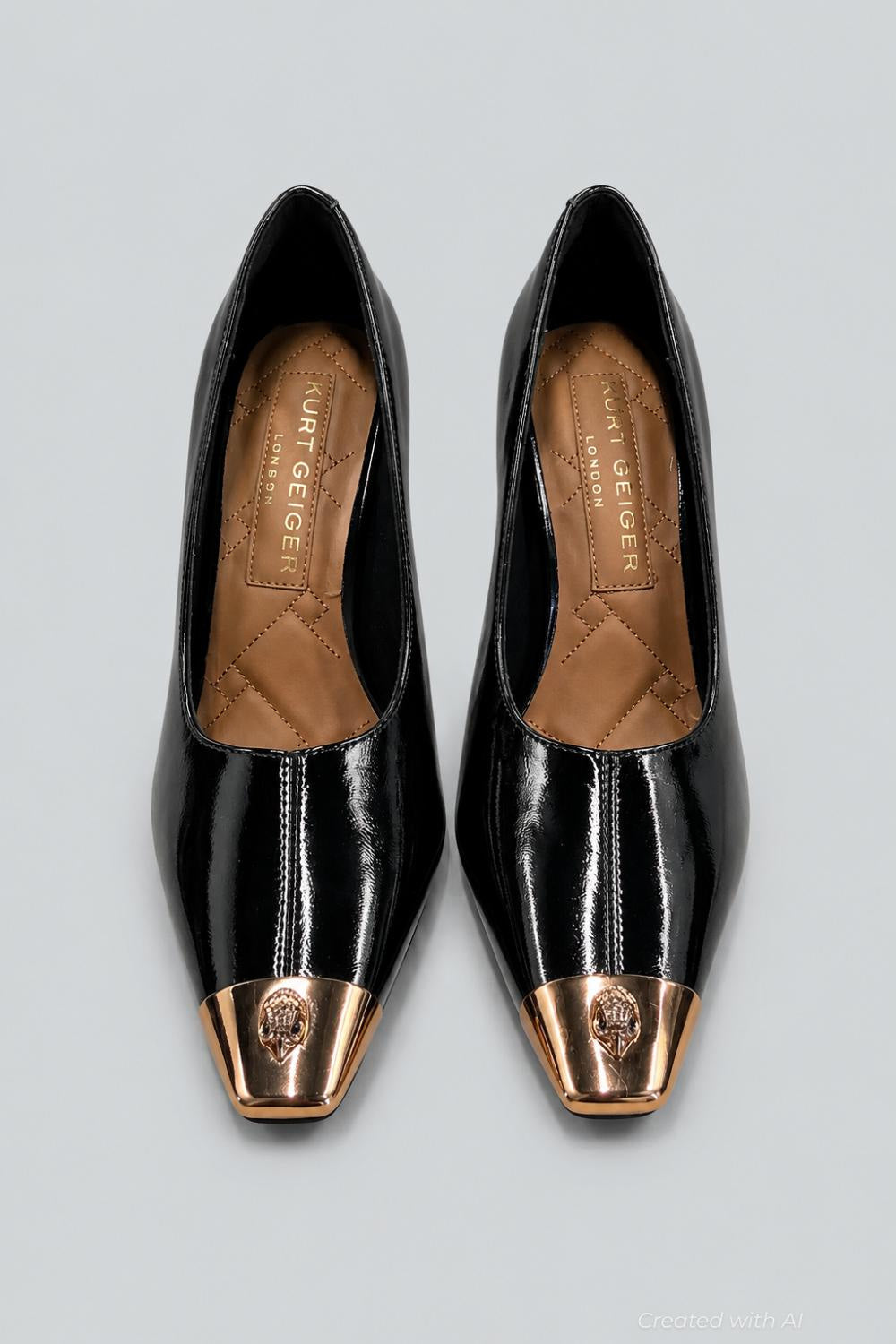 Women’s Regent Eagle Capped Snip Toe Pumps - Black - 7.5 - Heels