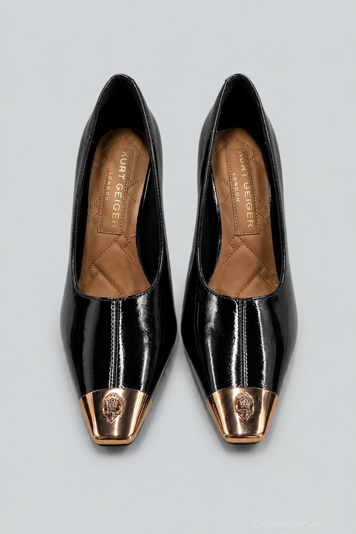 Women’s Regent Eagle Capped Snip Toe Pumps - Black - 7.5 - Heels