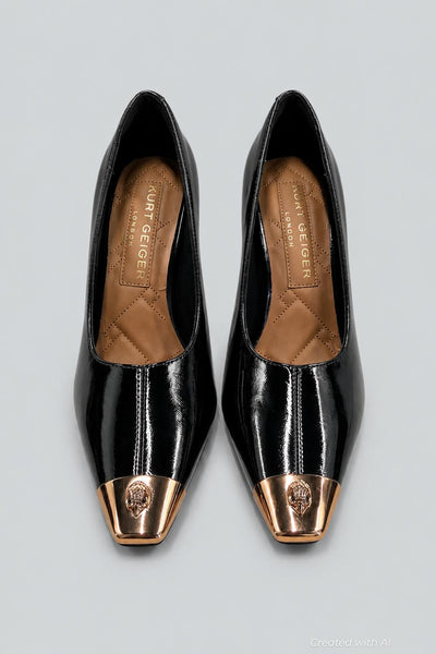 Women’s Regent Eagle Capped Snip Toe Pumps - Black - 7.5 - Heels