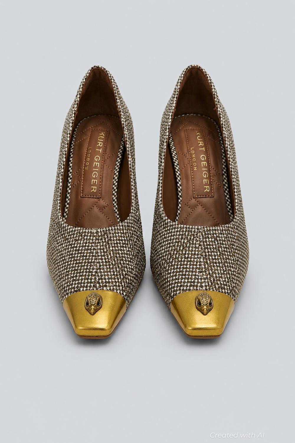 Women’s Regent Eagle Capped Snip Toe Pumps - Open Beige - Heels