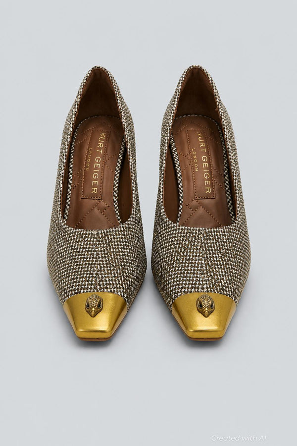 Women’s Regent Eagle Capped Snip Toe Pumps - Open Beige - Heels