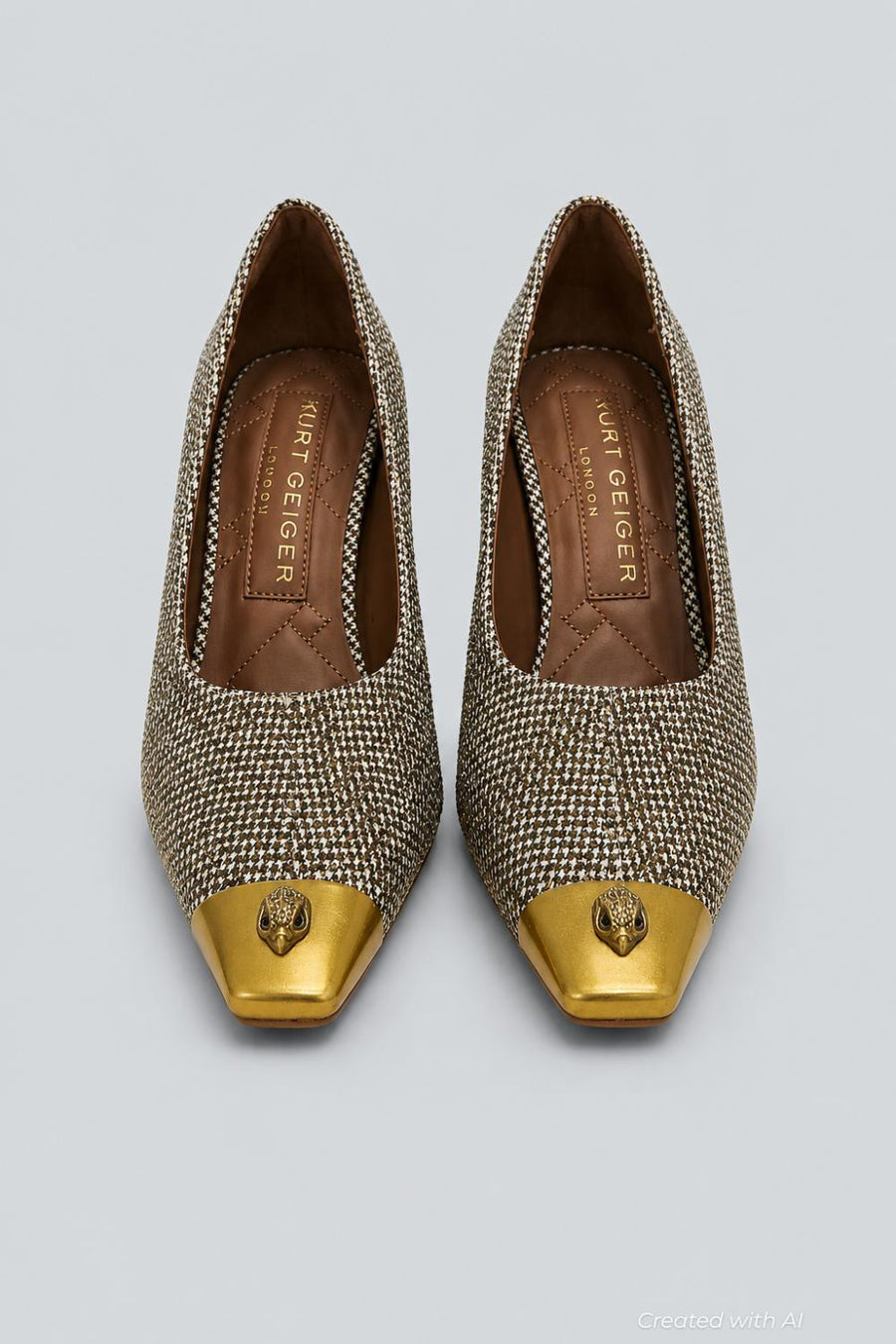 Women’s Regent Eagle Capped Snip Toe Pumps - Open Beige - Heels