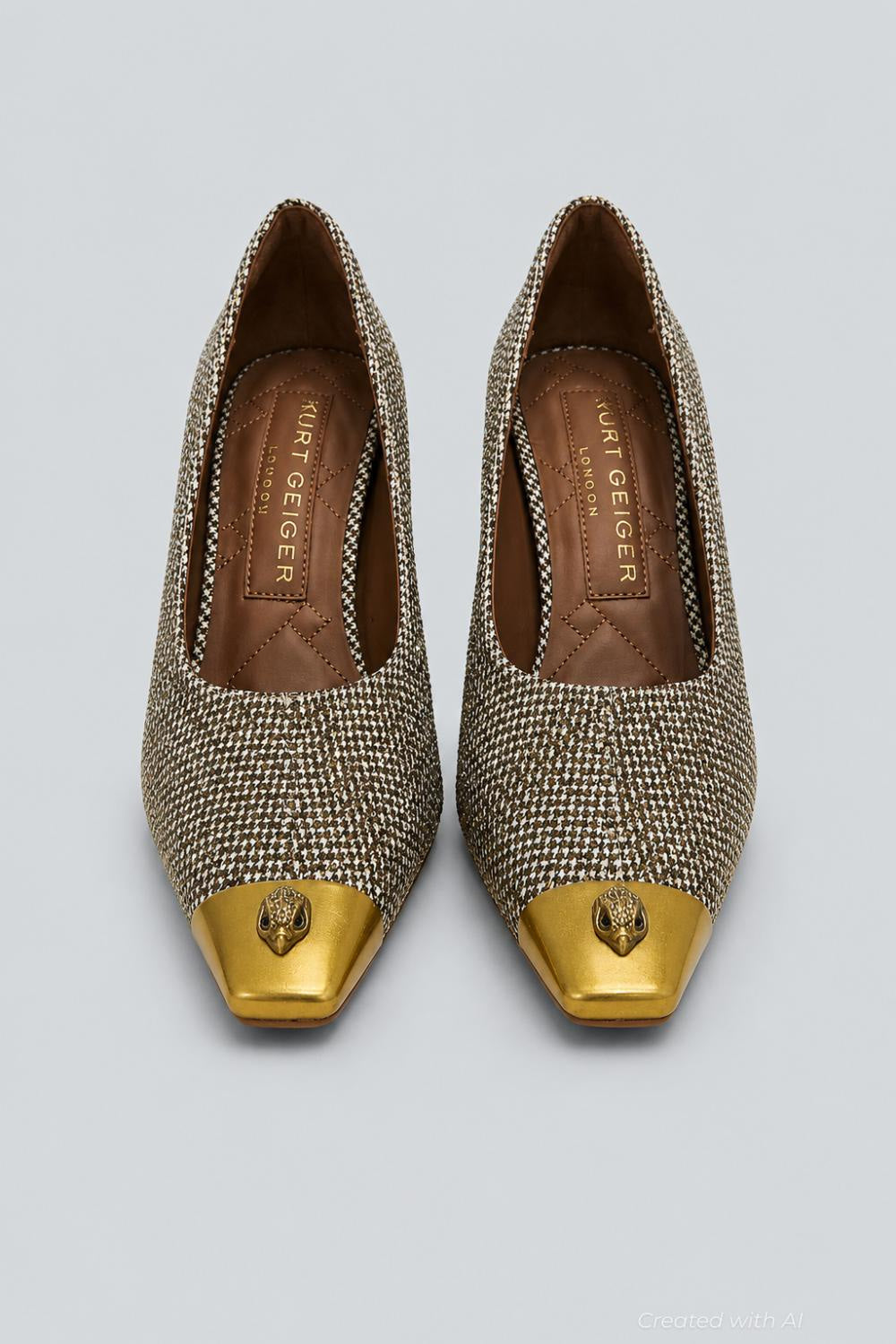 Women’s Regent Eagle Capped Snip Toe Pumps - Open Beige - Heels