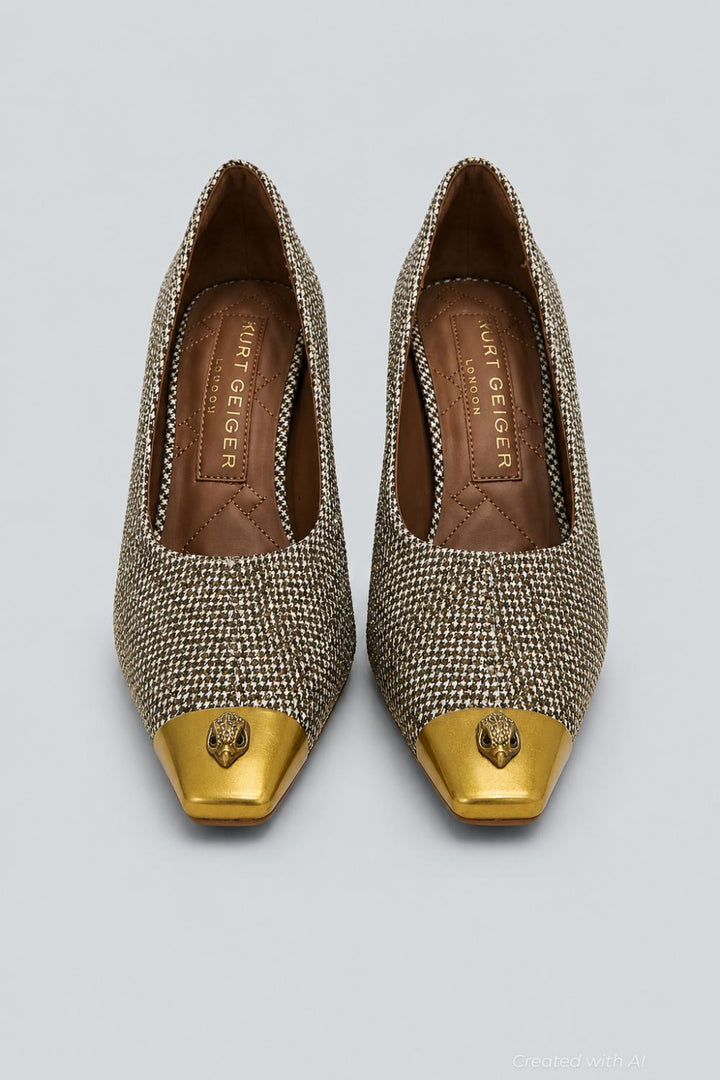 Women’s Regent Eagle Capped Snip Toe Pumps - Open Beige - Heels