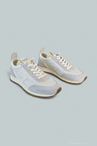 Women’s Retro Mesh Running Sneakers - Off White - Sneaker