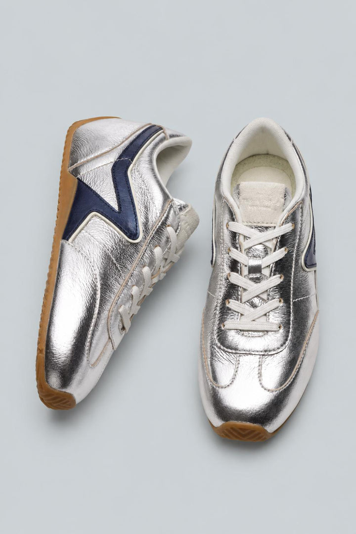 Women’s Retro Runner Slim Sneakers - Silver/Navy - 7.5 US / 37.5 EU - Sneaker