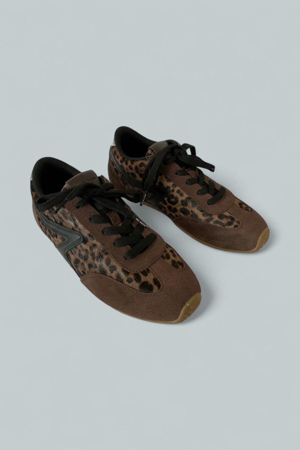 Women’s Retro Running Sneakers - Leopard Mocha - 9 US / 39 EU - Sneaker