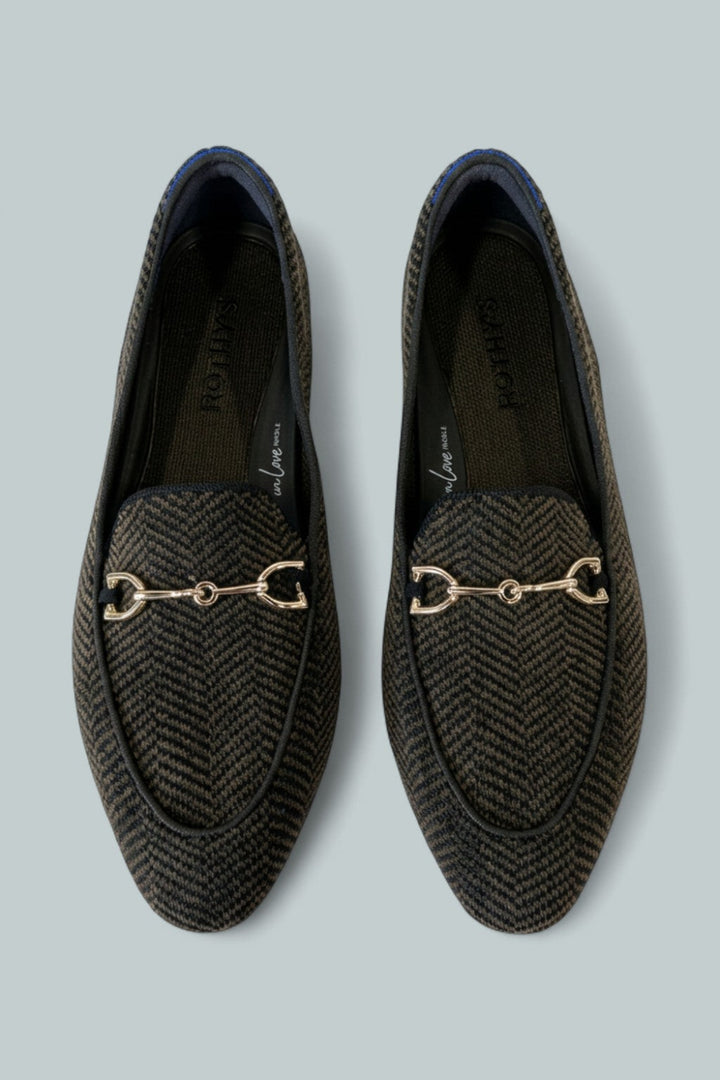 Women’s Revelvet Double Bit Loafers - Revelvet Dark Herringbone - 9 - Loafers