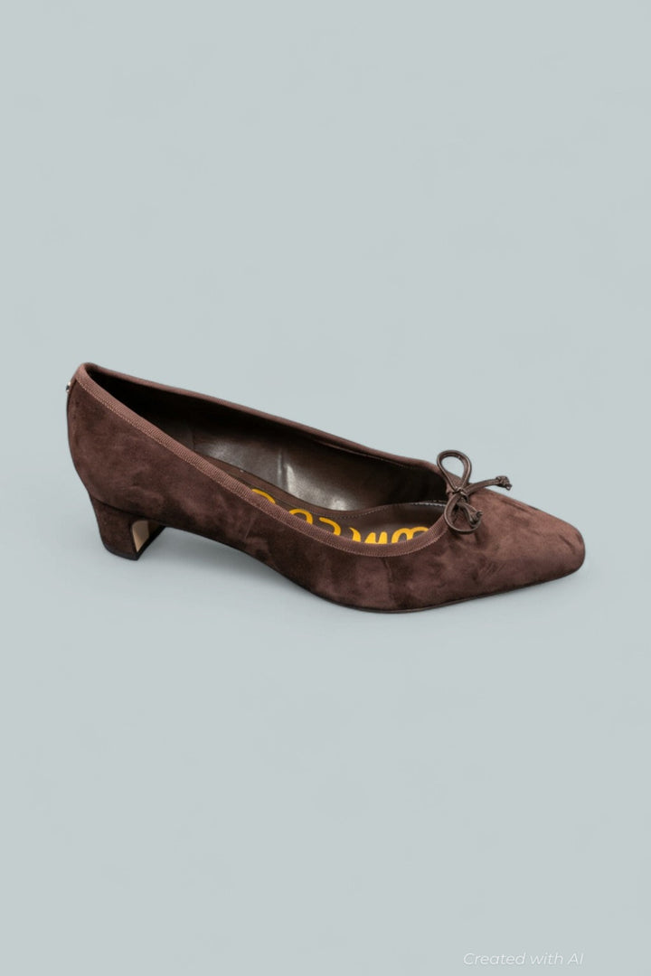 Women’s Rinda Kitten Heel Pumps - Brown Suede - 7 - Heels