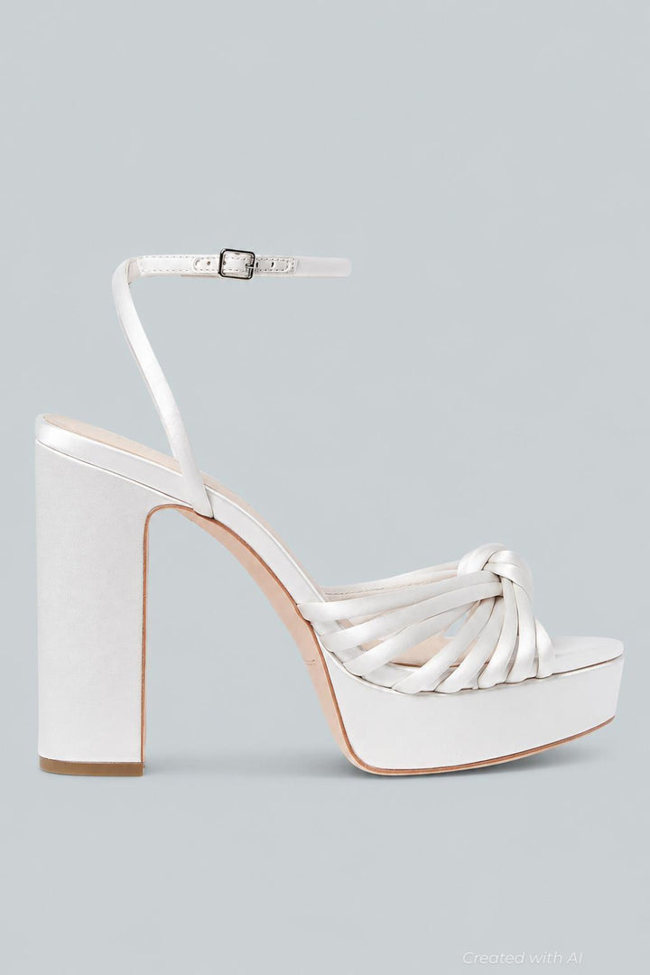 Women’s Rivka Platform High Block Heel Sandals - Cream - 10 - Sandals