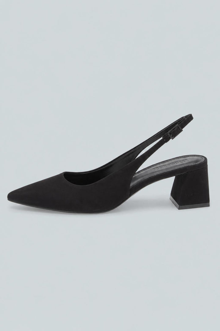 Women’s Robyn Slingback Pumps - Black Nubuck - 8 - Slingback