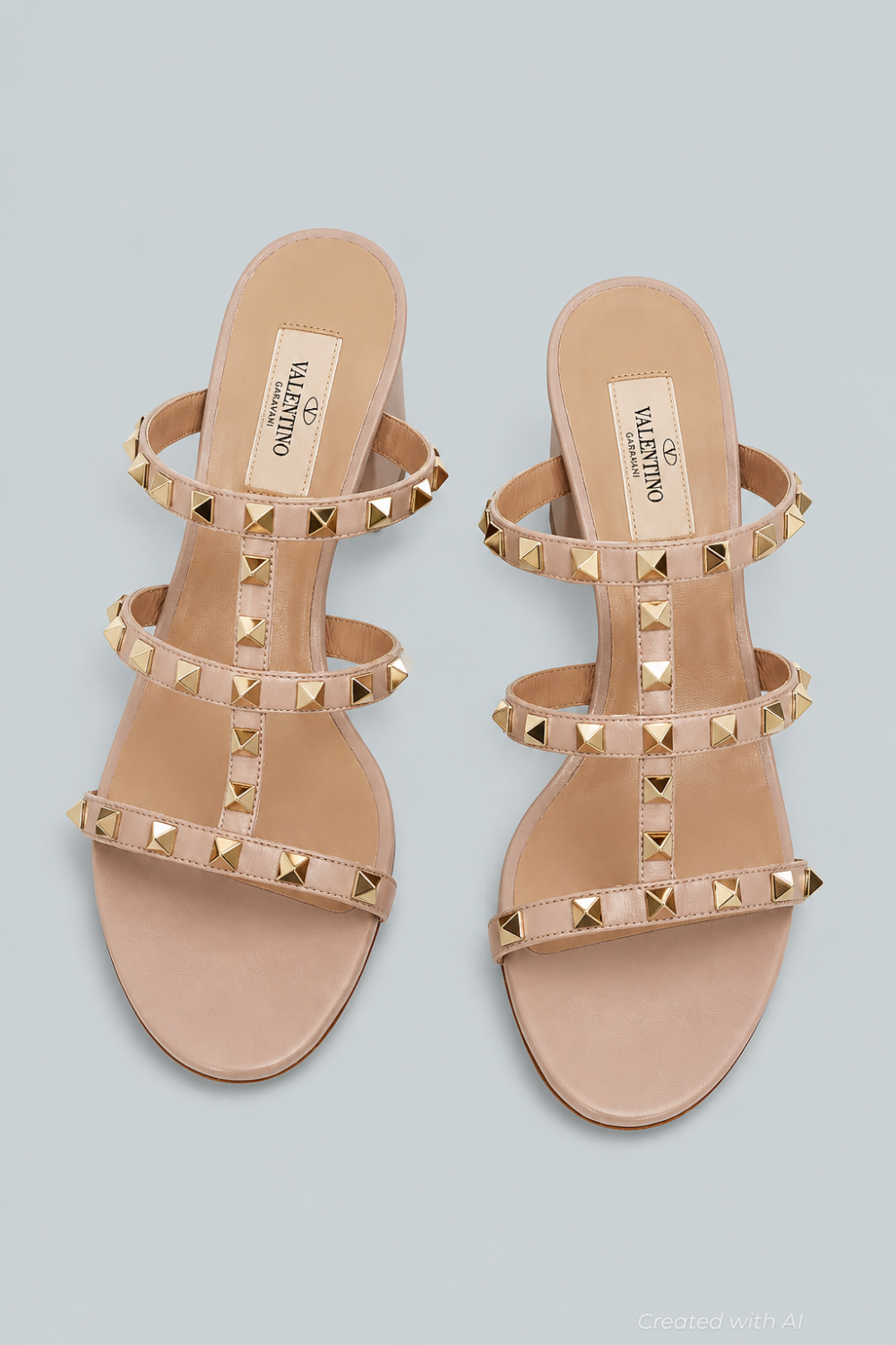 Women’s Rockstud Block Heel Sandals - Poudre - 8 US / 38 EU - Sandal