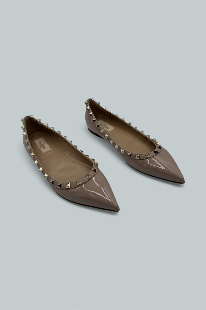 Women’s Rockstud Pointed Toe Ballet Flats - Poudre - 8.5 US / 38.5 EU - Flats