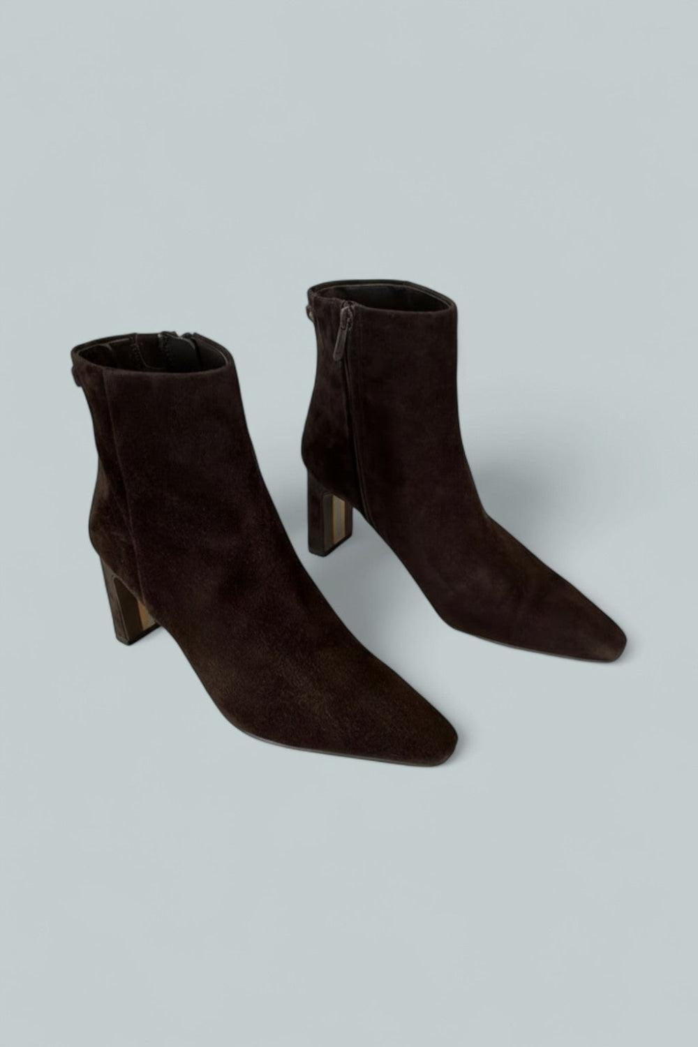 Women’s Saige Pointed Toe Mid Heel Ankle Booties - Cafe Noir - 9.5 - Boot