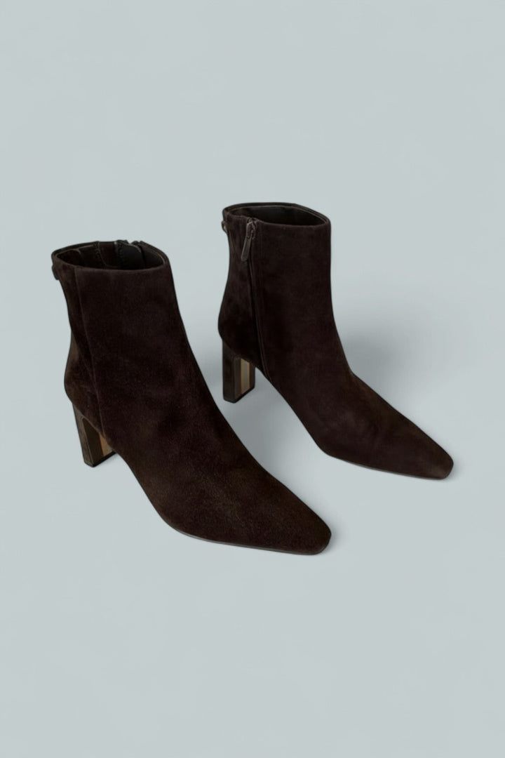 Women’s Saige Pointed Toe Mid Heel Ankle Booties - Cafe Noir - 9.5 - Boot