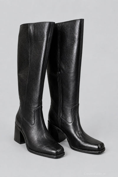 Women’s Sangeti High Heel Boots - Black Pebble - 8.5 - Boots