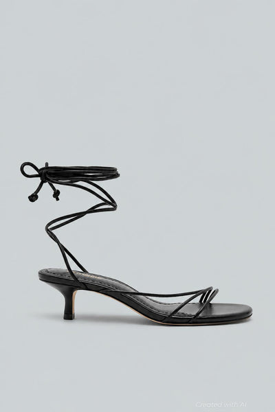 Women’s Sara Strappy Kitten Heel Sandals - Black - 8.5 - Heels
