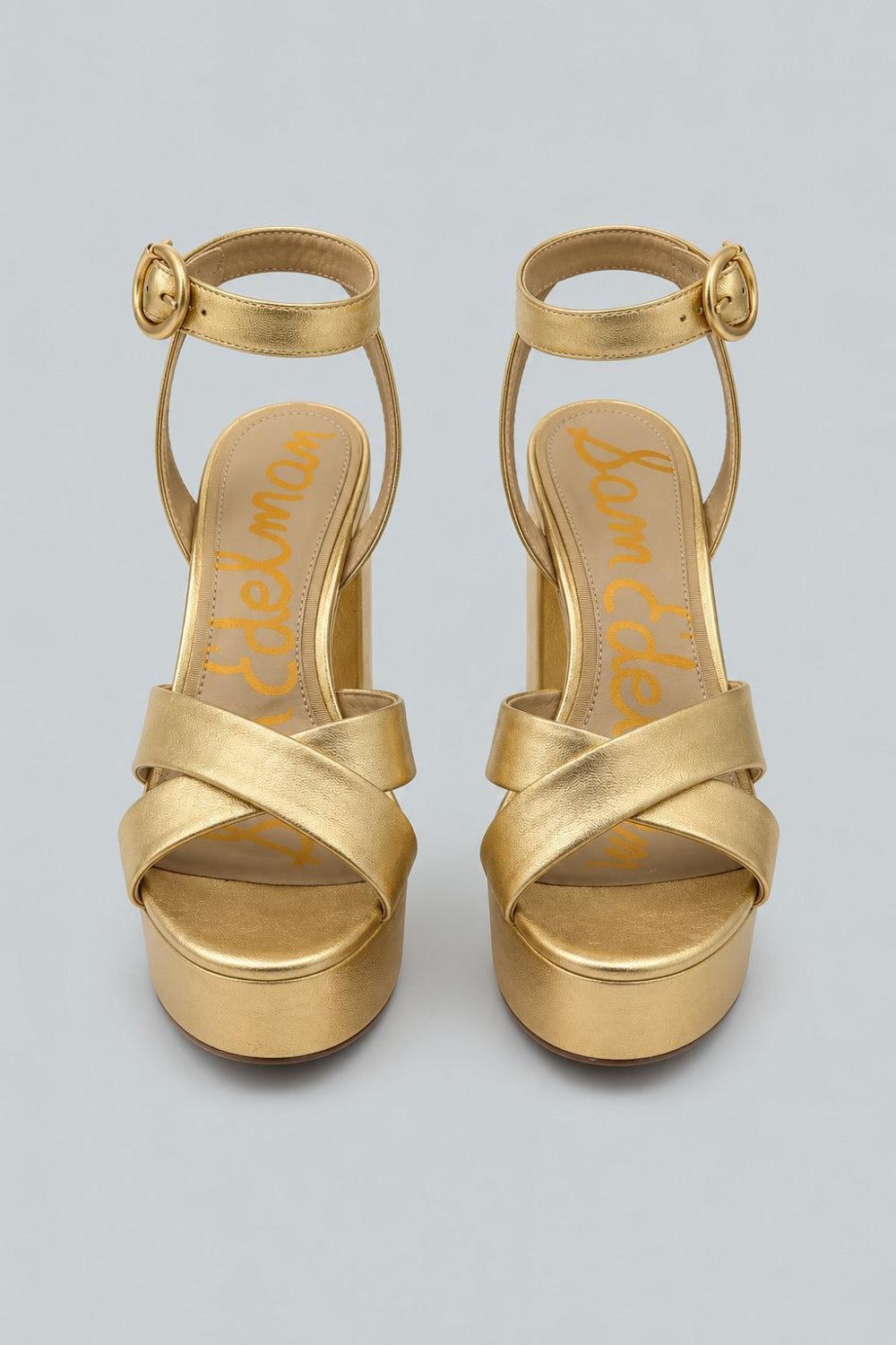 Women’s Savannah Leather Platform Sandals - Gold - Sandals