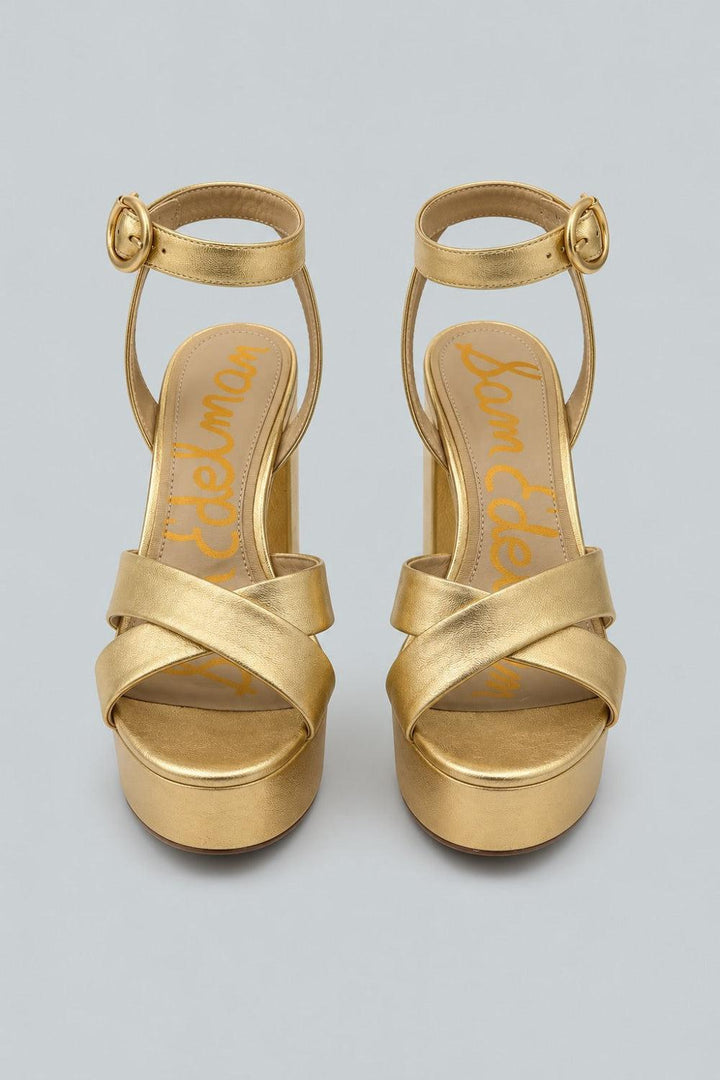 Women’s Savannah Leather Platform Sandals - Gold - Sandals