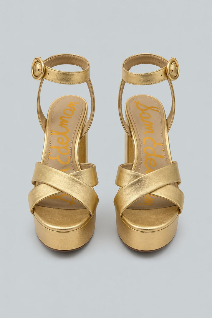 Women’s Savannah Leather Platform Sandals - Gold - Sandals