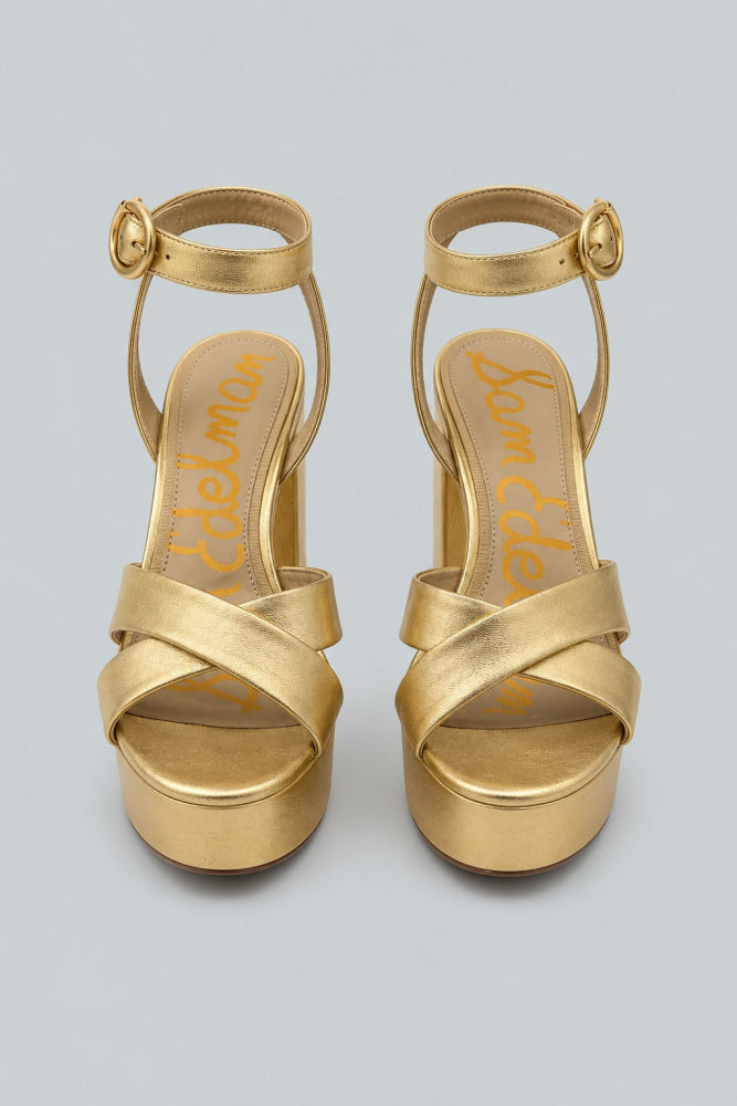 Women’s Savannah Leather Platform Sandals - Gold - Sandals