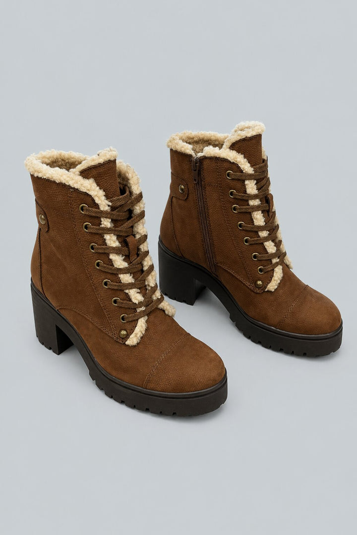 Women’s Scaveng Faux Fur Hiker Boots - Tan/Beige - 10 - Boots