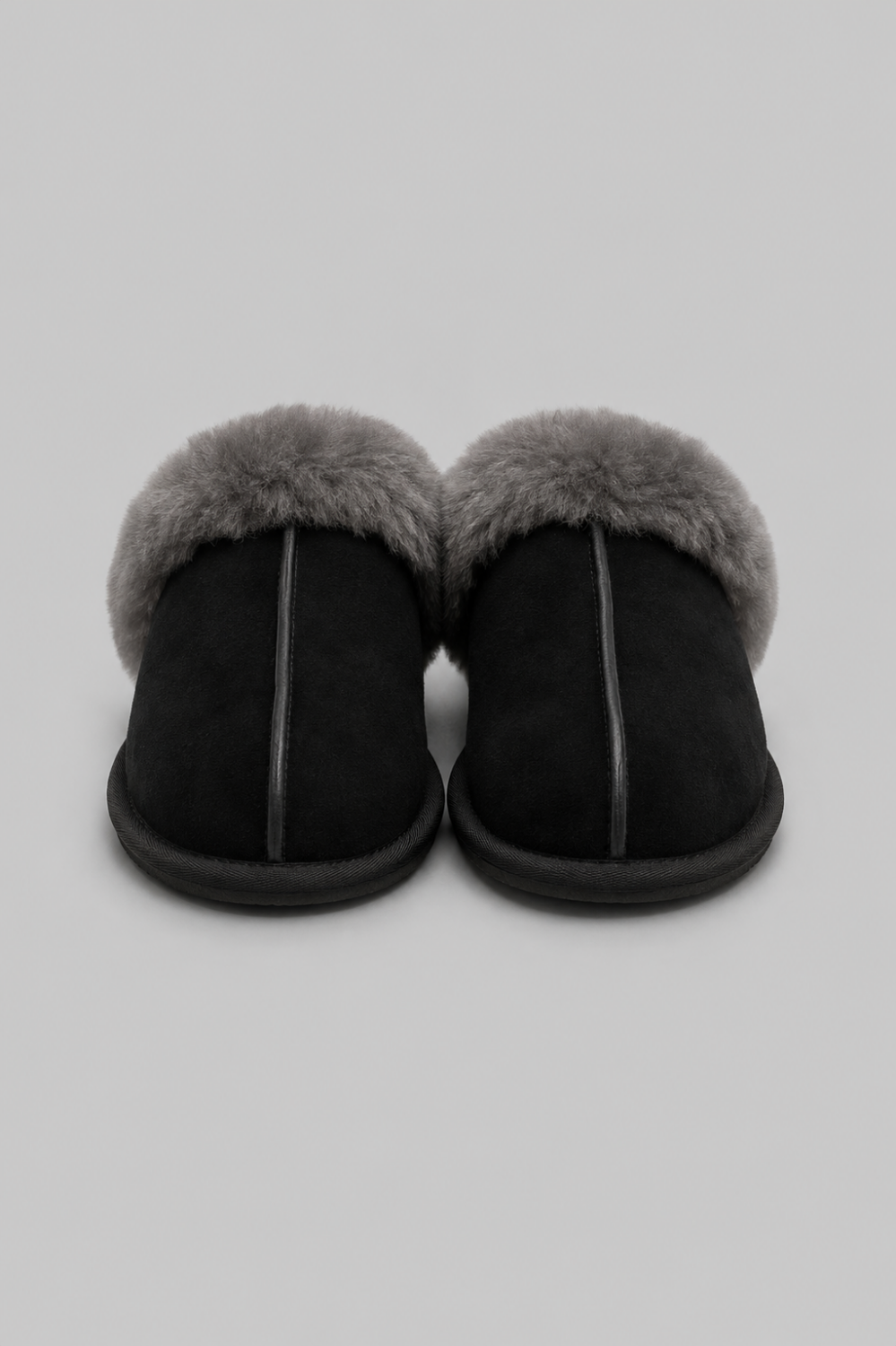 Women’s Scuffette Shearling Mule Slippers - Black - 7 - Mules