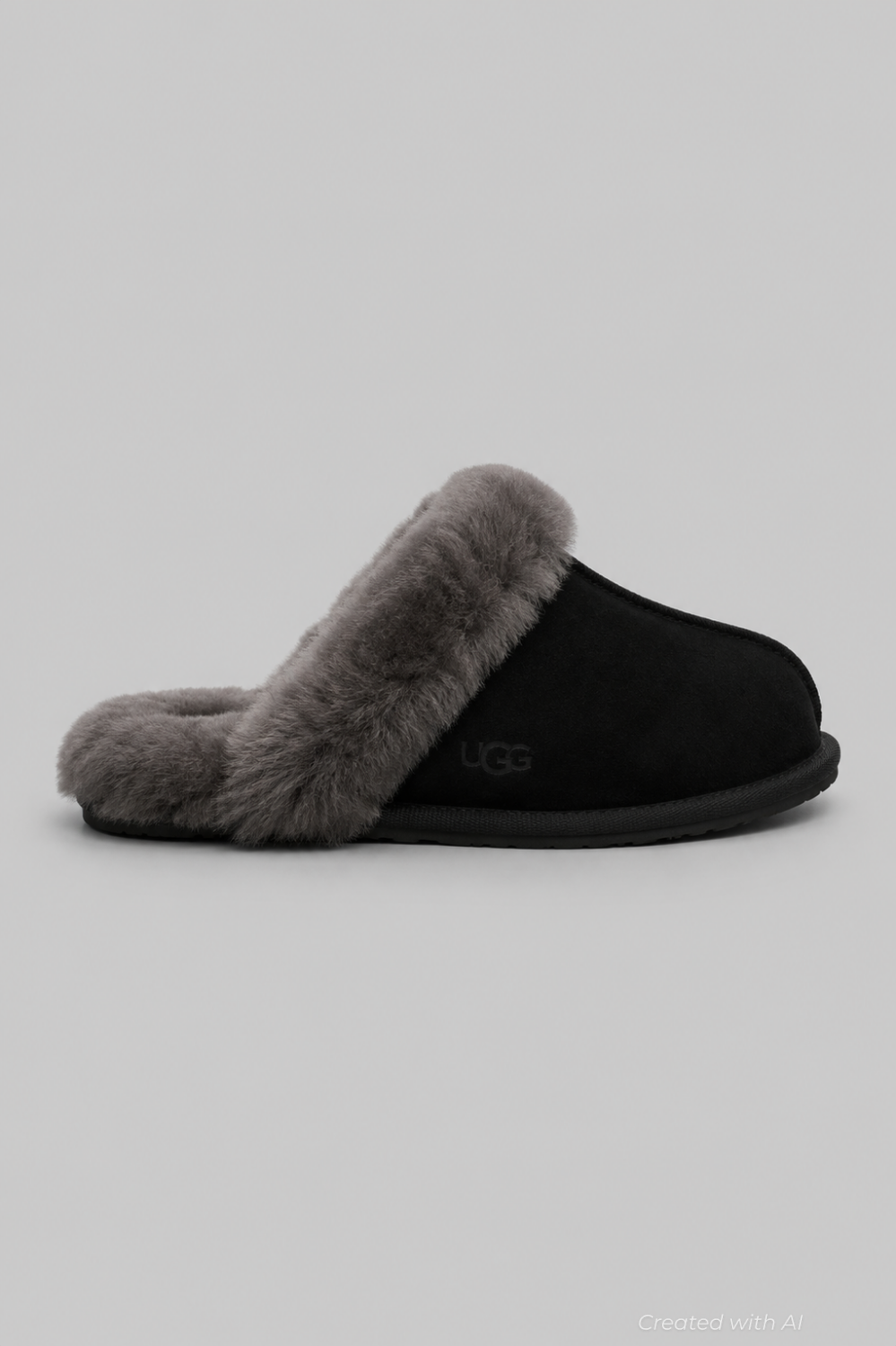 Women’s Scuffette Shearling Mule Slippers - Black - 7 - Mules
