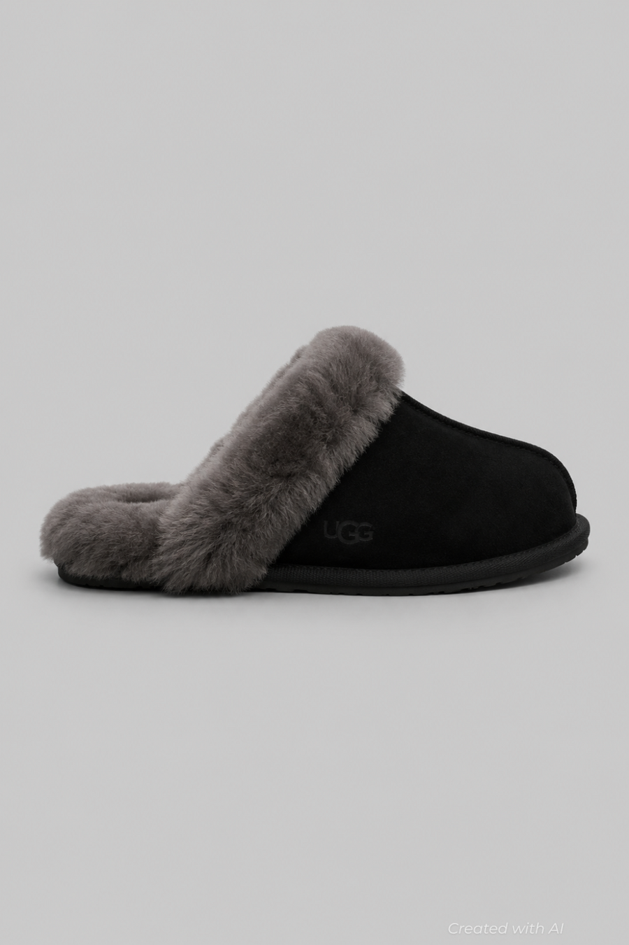 Women’s Scuffette Shearling Mule Slippers - Black - 7 - Mules