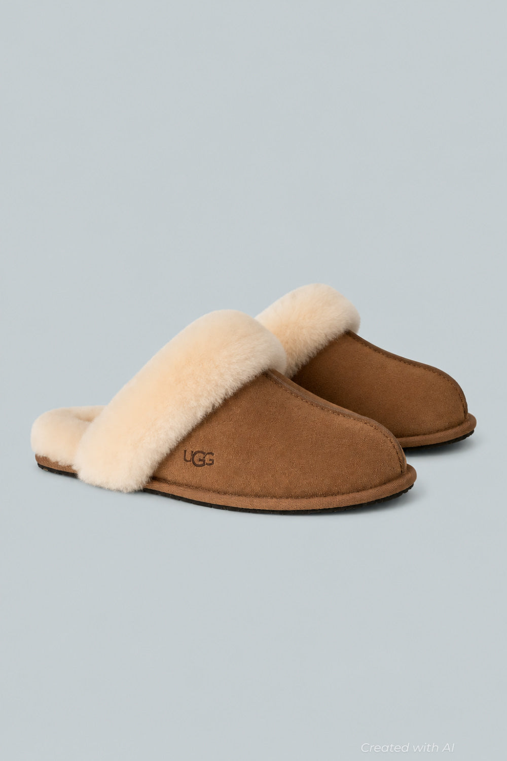Women’s Scuffette Shearling Mule Slippers - Chestnut - 9 - Slip-On