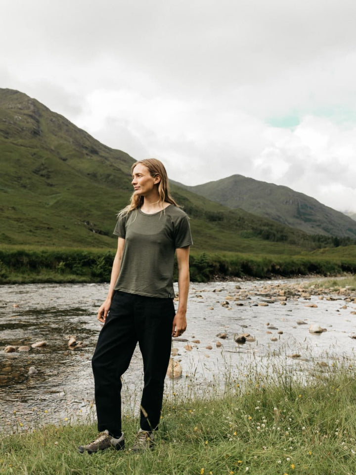 Women’s Seeker Merino Scoop Neck T-Shirt - Olive - T-shirt