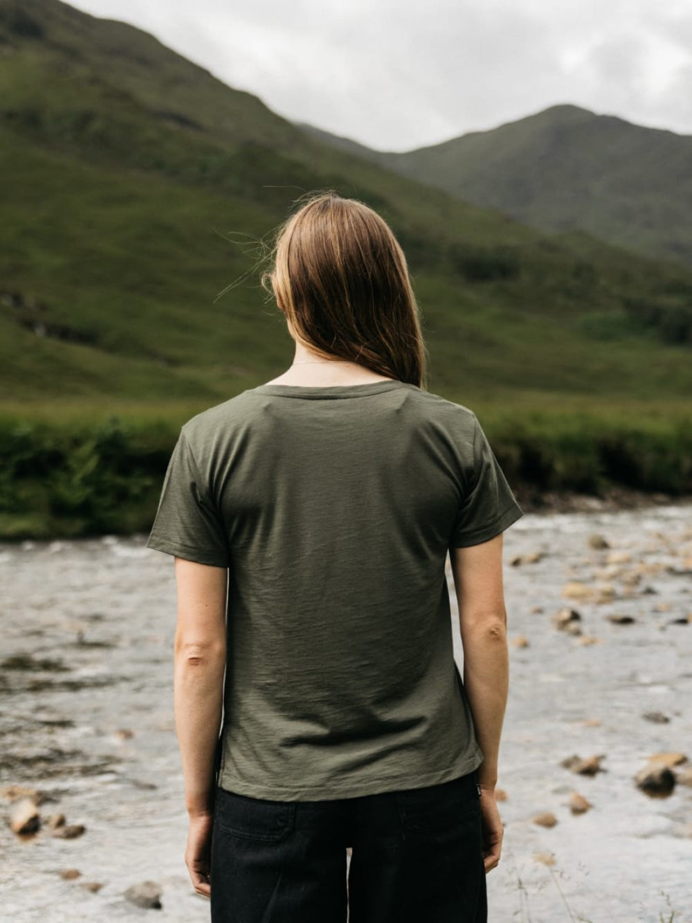 Women’s Seeker Merino Scoop Neck T-Shirt - Olive - T-shirt