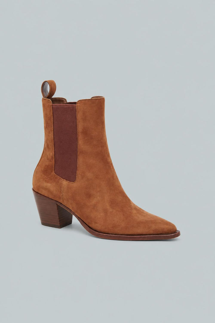 Women’s Shadie Pointed Toe Chelsea Boot - Brown Suede - 10 - Boots